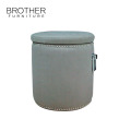 outdoor modern velvet fabric covered ottoman storage box